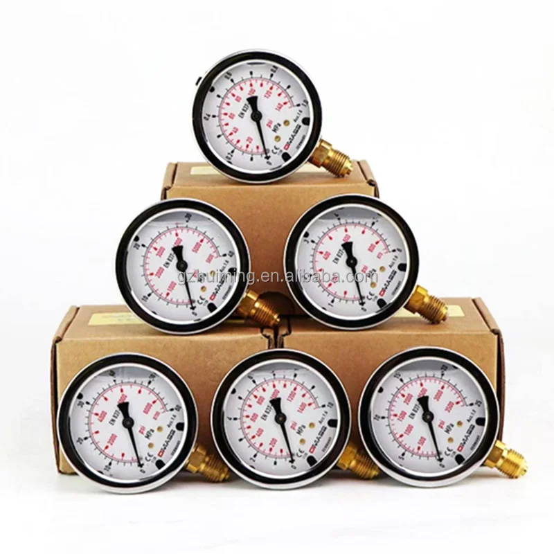 Трубчатый манометр Bourdon цифровой тестер из нержавеющей стали 63 мм 600 бар 3 испытательных комплекта гидравлический насос масло для экскаватора запасные части