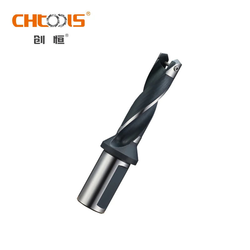 Interchangeable Crown Drill Bit with One Flat Shank Helical Flute Holder