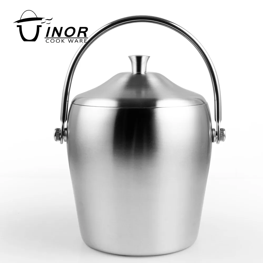 small silver round standing barrel cola ice bucket from china