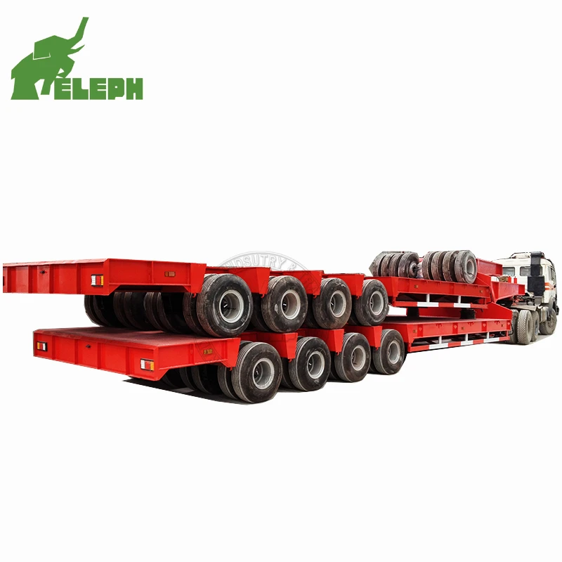 Factory Direct 4 Lines 8 Axles 150 Ton Multi Axle Lowboy Truck Trailers Lowbed Semi Trailer For Sale