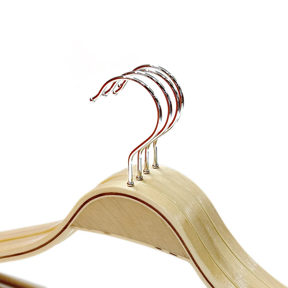 Premium Quality Strong Trouser Hanger Flat Head Custom Solid Wood Non-Slip Hangers For Garment Display