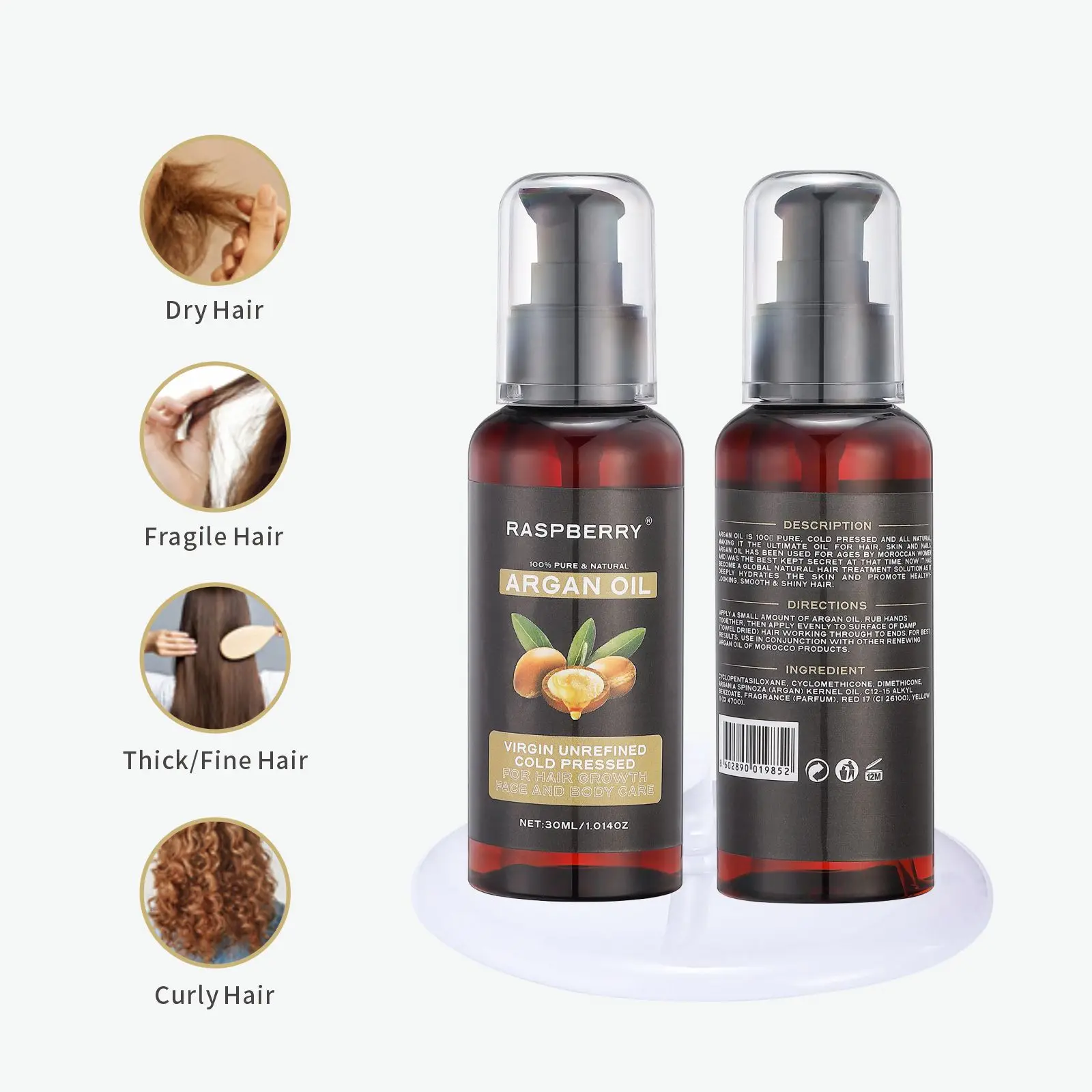 Hair Treatment Leave in Organic  Oil Strengthen 100% Pure for Hair  oil morocco and conditioner