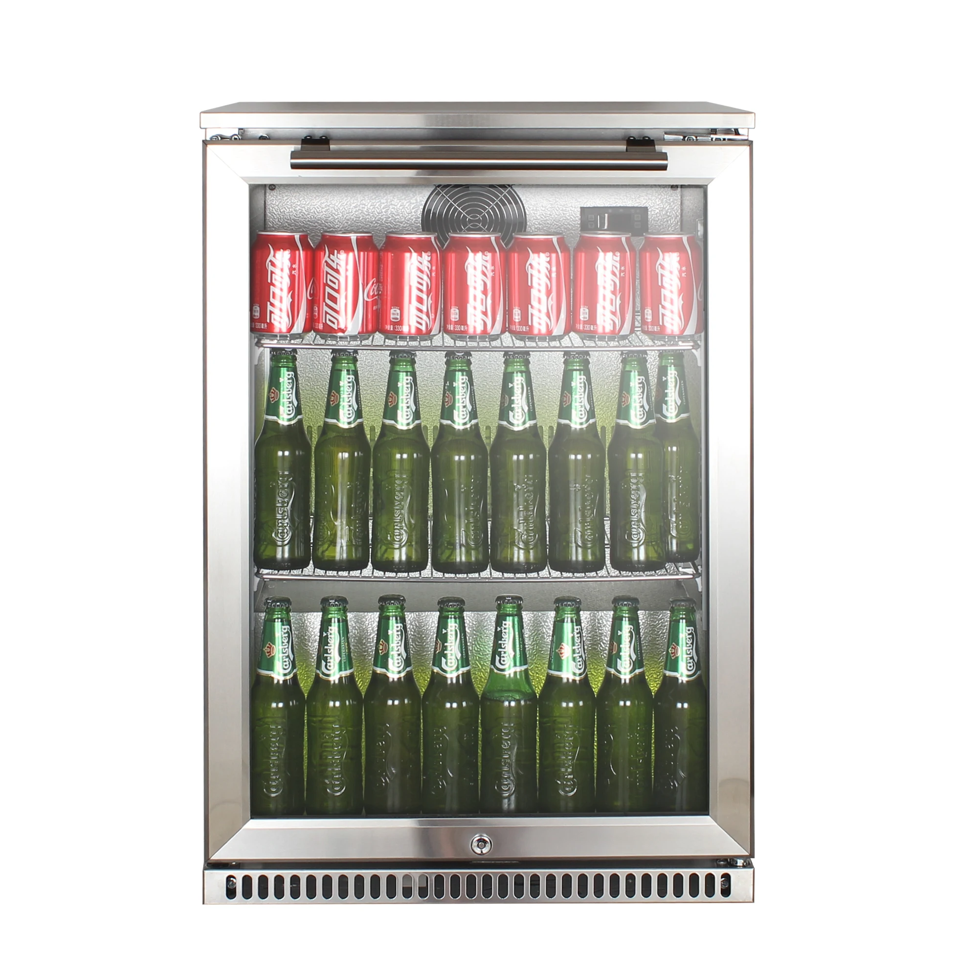 130L Stainless steel beverage cooler energy drink storage coke milk pepsi