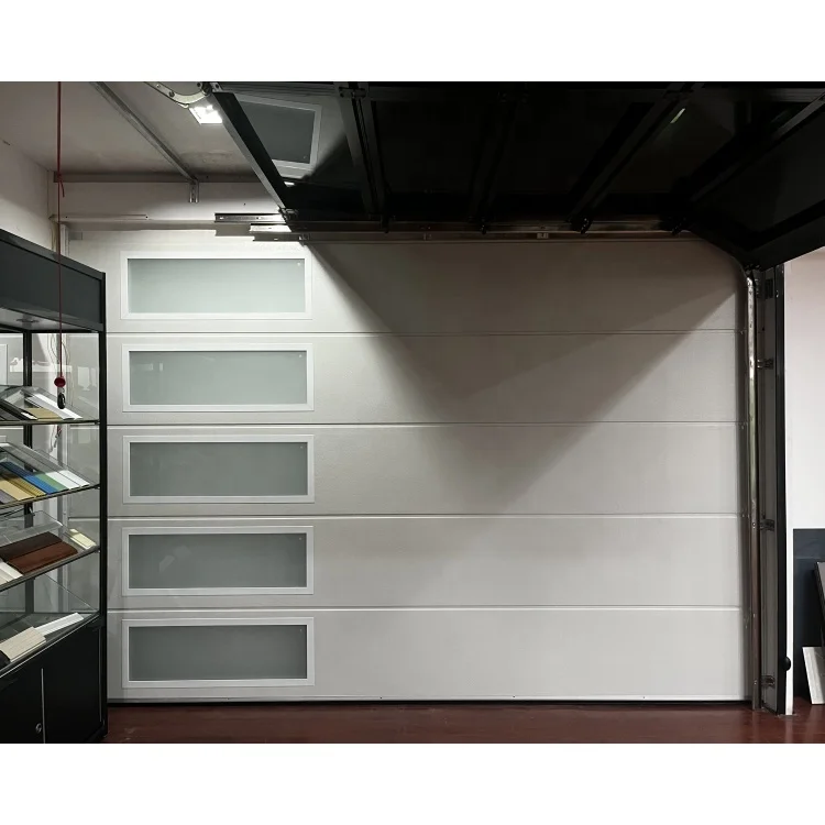 Zekin Hurricane Resistant Sectional Electric wooden Garage Door Automatic Fullview Aluminum frosted or clear Glass Garage Doors