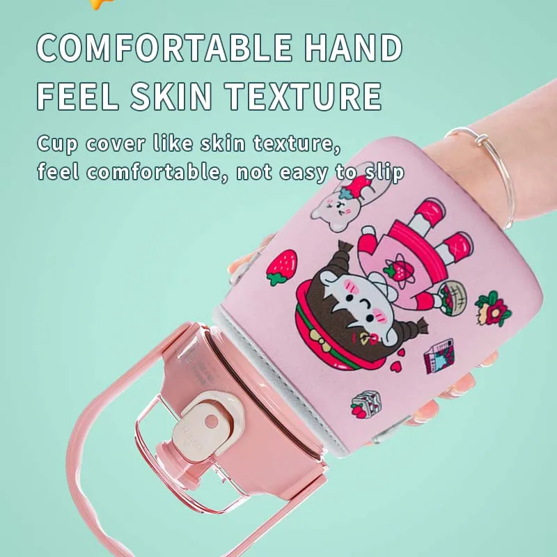 Custom Insulated Adjustable Strap Neoprene Big Belly Water Bottle Carrier Sleeve Pouch Tumbler Cup Holder Sling Bag