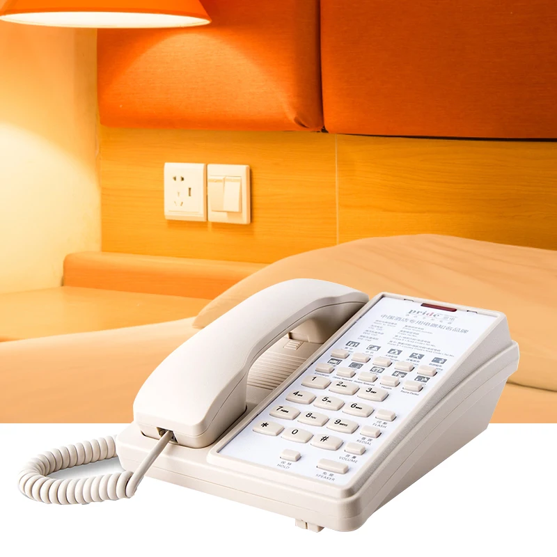 Land Line Telephone With Power Saving High Quality Telephone Corded Basic Office Telephones Redial Function
