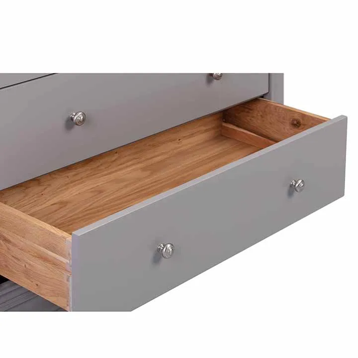 Высококачественные антикварные простые деревянные шкафы из серого дуба с 4 ящиками для спальни