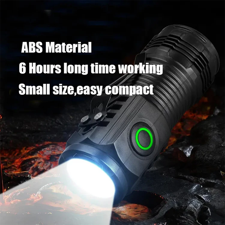 Портативный 3Led ABS пластиковый пользовательский мини перезаряжаемый светодиодный фонарик с зажимом