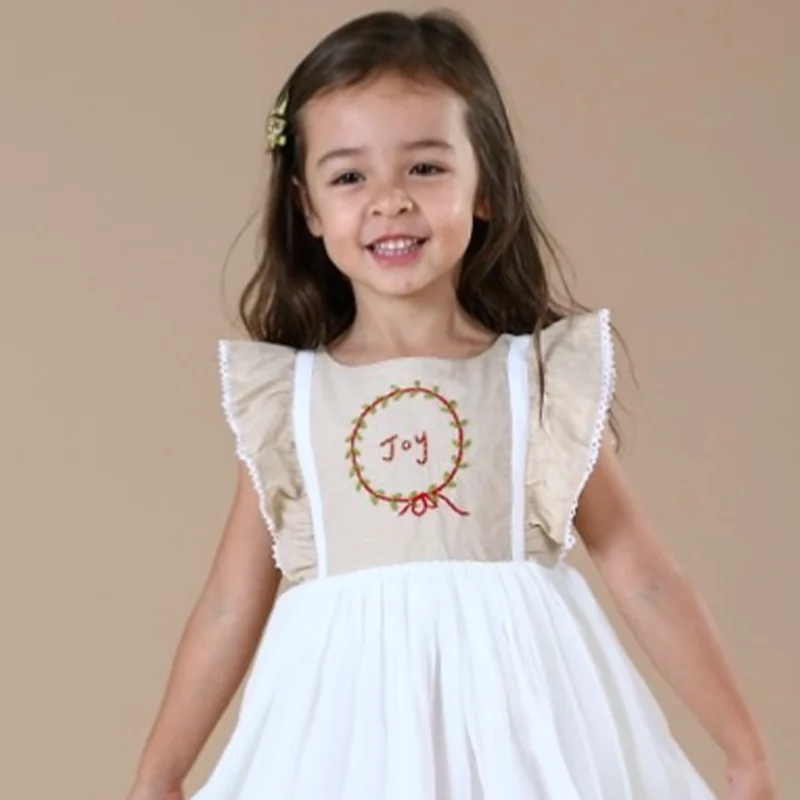 Wholesale pink Handmade embroidery dress kids remake dress for kids girls 2 to 14 years old baby dresses