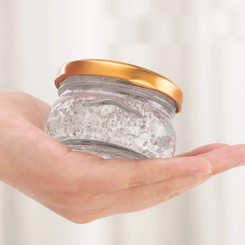 Wholesale Safe Wide Mouth Flat Empty Round Caviar Sauce Jar 6oz Glass Bird Nest Jelly Jam Glass Jar With Metal Cap