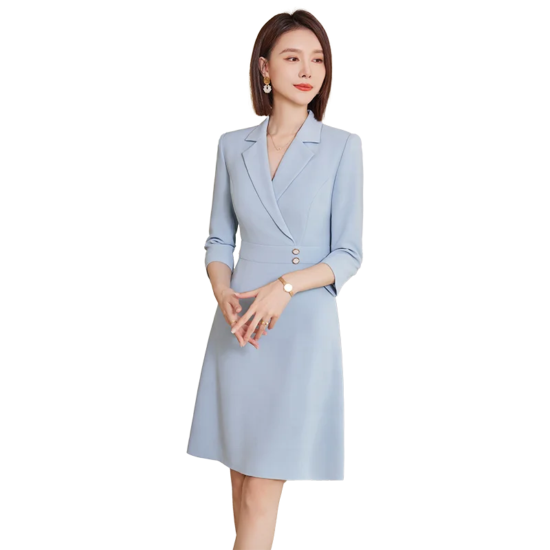 casual dresses women lady elegant vintage low MOQ production career dresses elegant formal designs empire original supplying