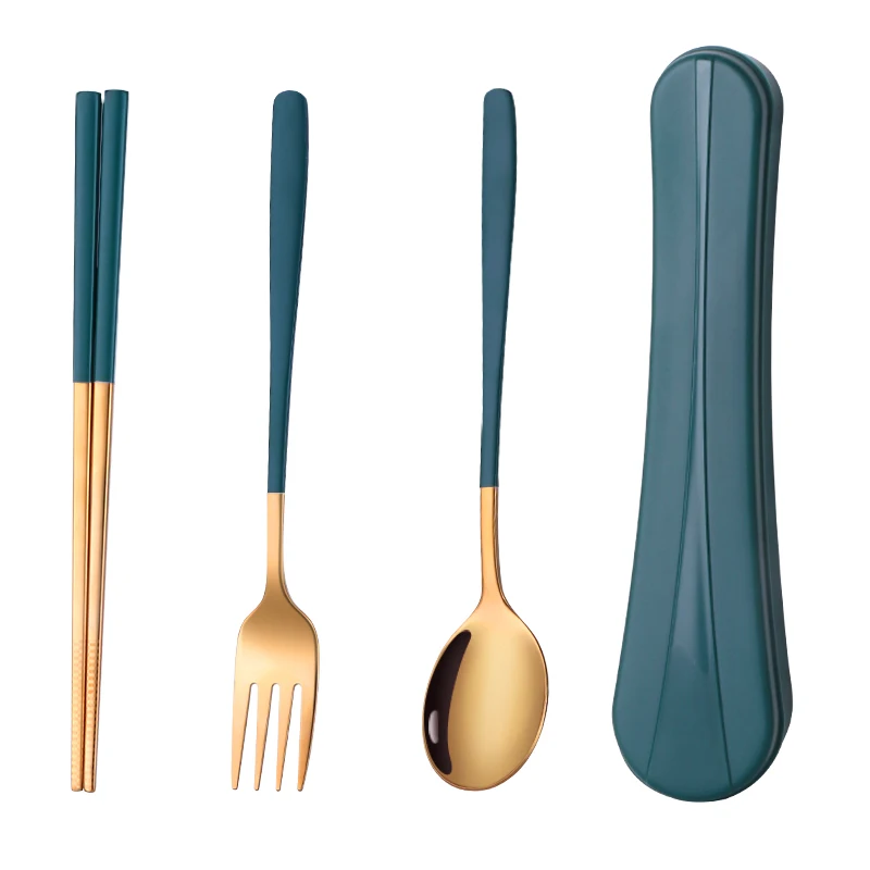 
Portable Chopsticks Travel Flatware Camping Chopstick And Spoon High Quality Stainless Steel Cutlery set 
