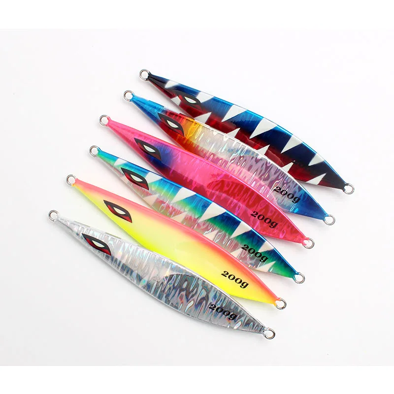 WM015J Luminous Jig Fishing Metal 4.2oz 5.3oz 6.3oz 7oz 8.8oz 10.6oz Fast Jigging Lure Simulation Eyes Jigging Lures