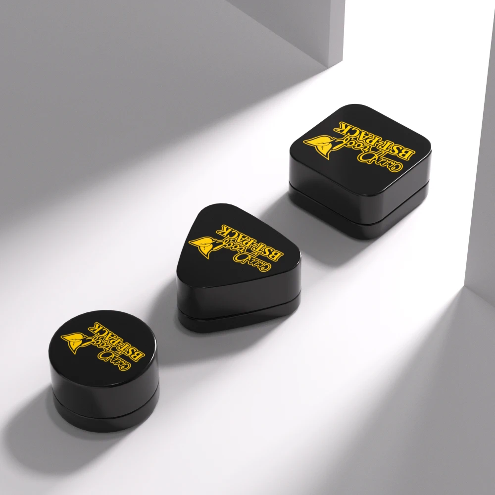 Mini glass jar 3g 5g 7g 9g black uv round metal clear concentrate glass jars Wax rosin jars with Black lid