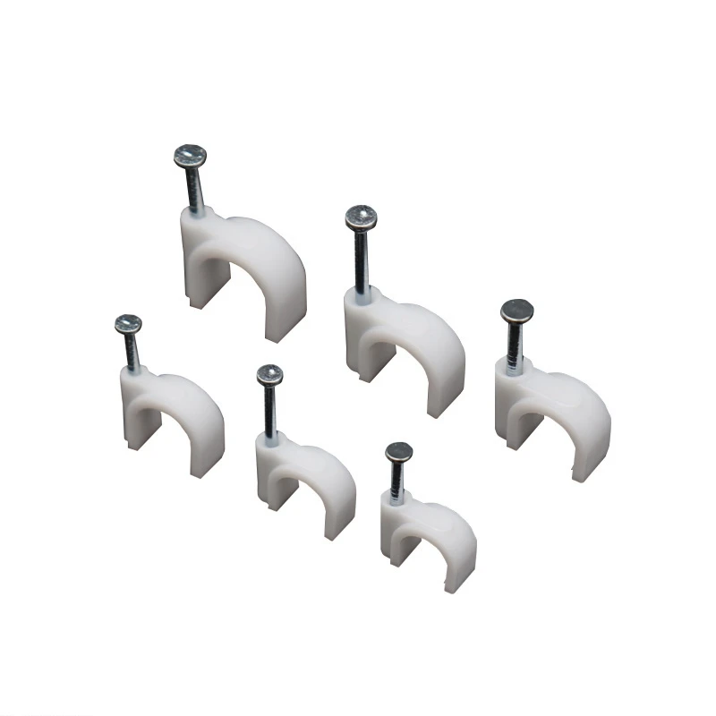 Electrical Wiring Accessories White 18mm Ethernet Nail Large Cable Clips
