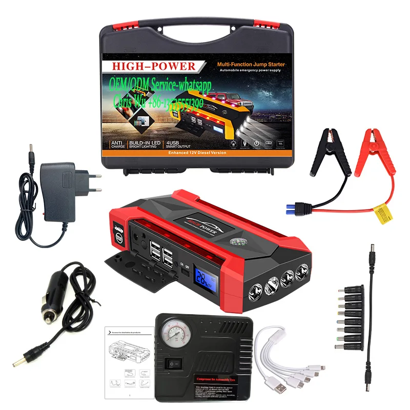 Multi-Function Car Jump Starter With Tyre Inflator 89800mAh