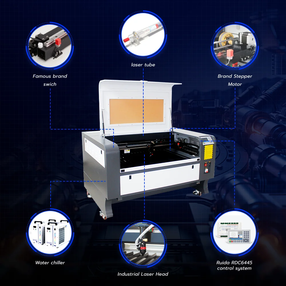Big Working area Professional Automatic 90w 100w Non Metal Co2 laser cutting machine for sale