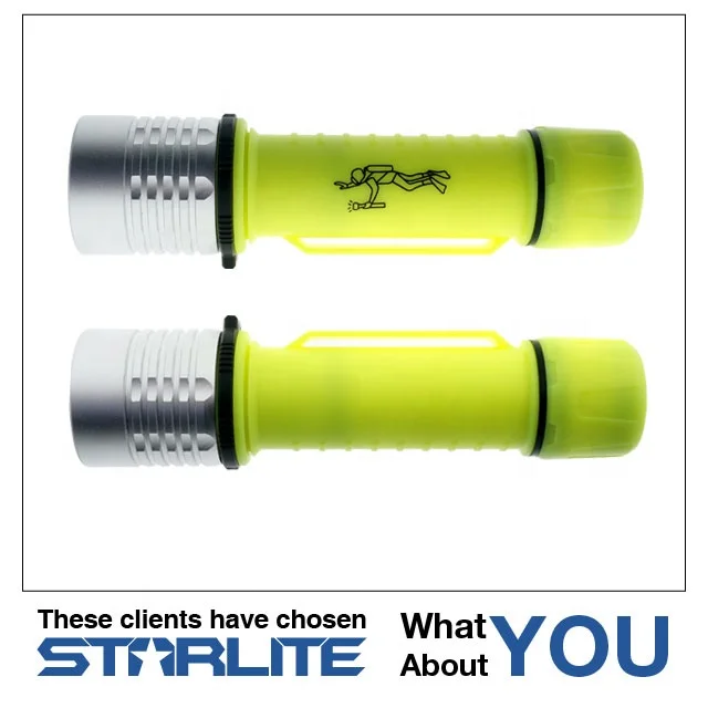 Professional lanternadeled High Bright phreatic scuba equipment water resistance 3*AAA 5H Diving  LED Torch Work Lamp Flashlight