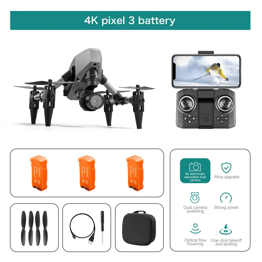 JHD XD1 Mini Drone 4K Professional 8K Dual Camera 5G WIFI Height Maintaining Four Sides Obstacle Avoidance RC Quadcopter Toys