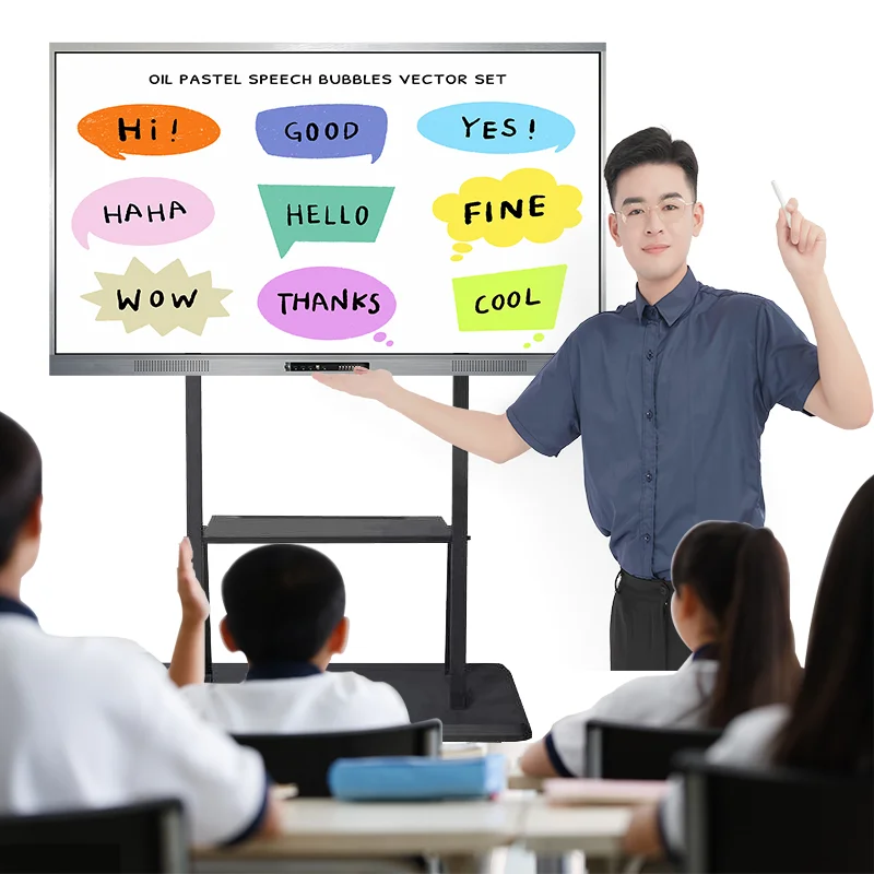 85 86 100 inch hd smart digital class room glass writing board interactive panels lcd leaning online teaching smart board