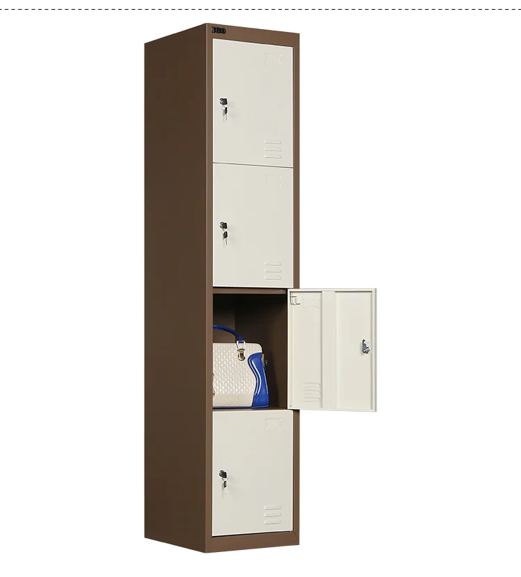 Hot Sale 4 Door Clothes Metal Lockers 4 Tiers Metal Storage Wardrobe