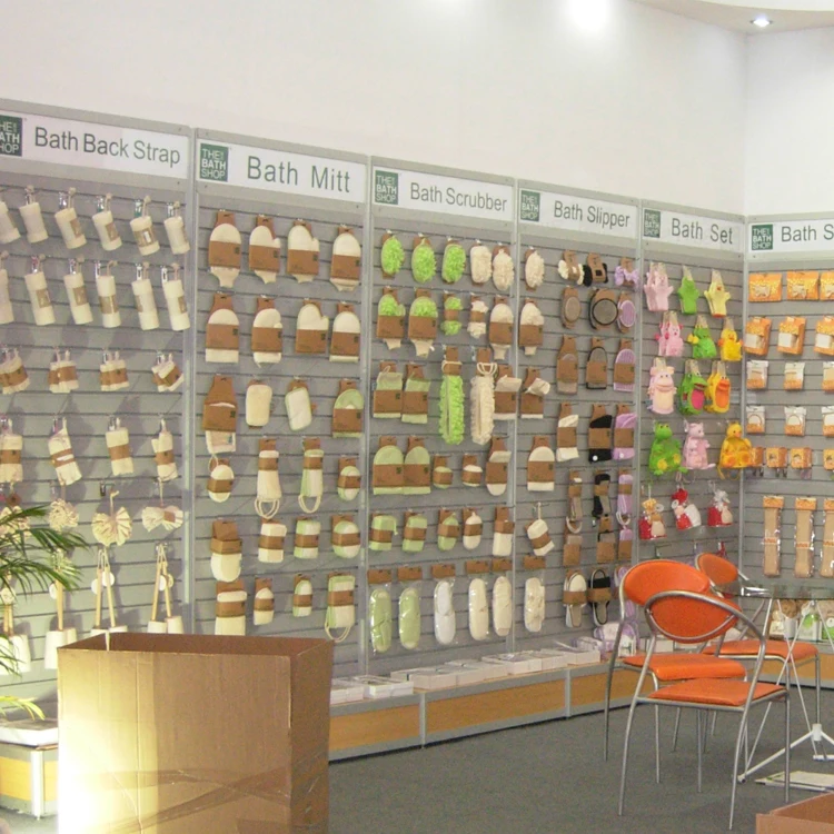 aluminium frame slatwall display stand showroom rack