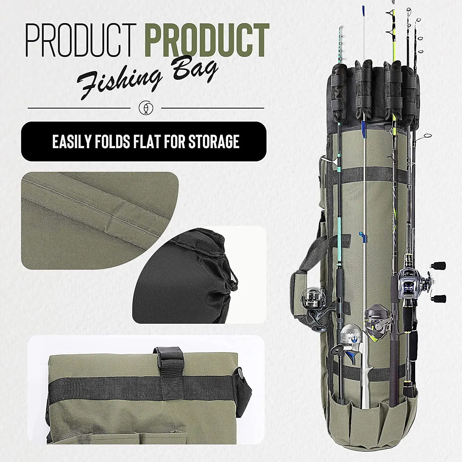 Hot Selling Multi-function Waterproof Durable Fishing Tackle Rod Organizer Bag Fishing Pole Bag