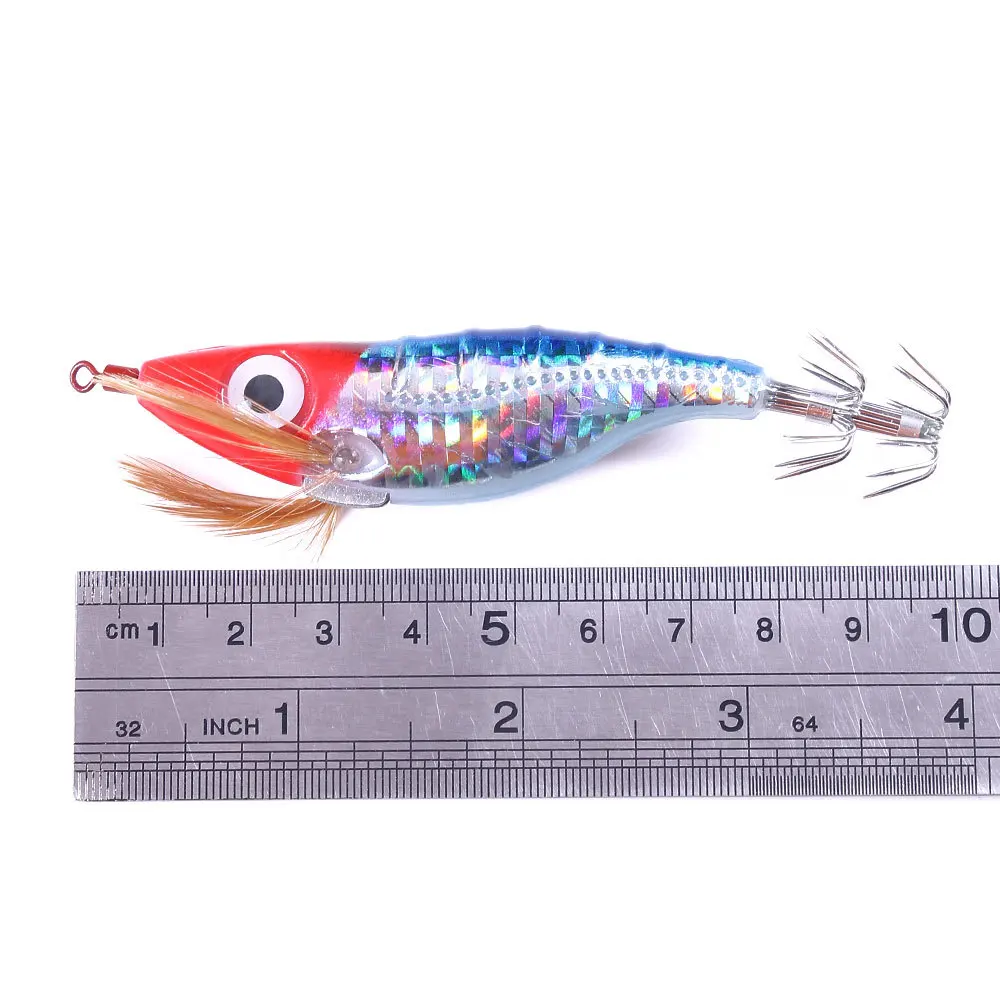 Manufacture directly sale luminous hard plastic shrimp lure bait super quality 100mm 9gram with squid hooks