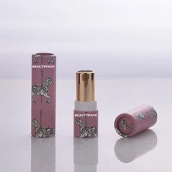 Low MOQ 3D Printing Empty Kraft Paper Card Board Pink Carton 12.7mm Lipstick Tube