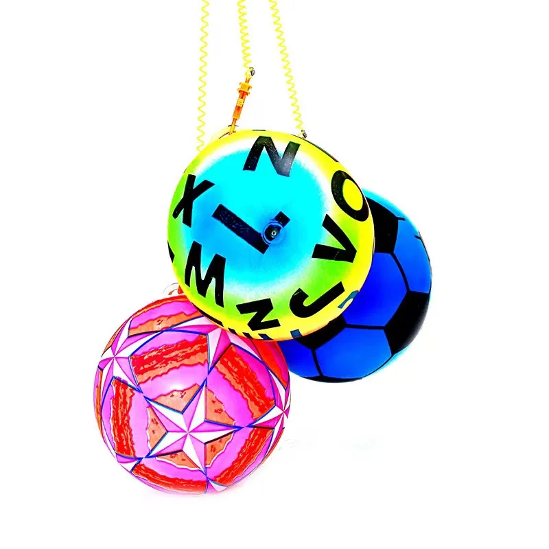Inflatable Sprinkler Beach Ball and Portable Bounce Ball Chain with Spring Rope