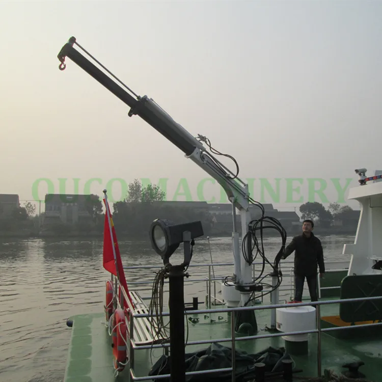 0.35T3.5M marine crane Hydraulic Pedestal Telescopic Boom Marine Deck Yacht Crane