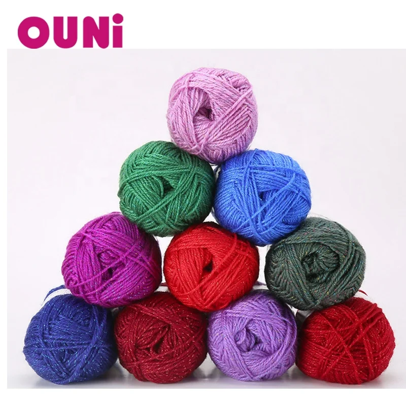 Popular In USA Glittery 100% Acrylic Blended Yarn  Lurex for hand knitting  Shinny Big Yarn  For