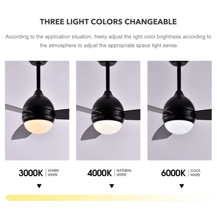 Low Noise Bldc 220V AC DC Bedroom 42 Inch 48 Inch 52 Inch Modern Led Ceiling Fan With Light And Remote Control