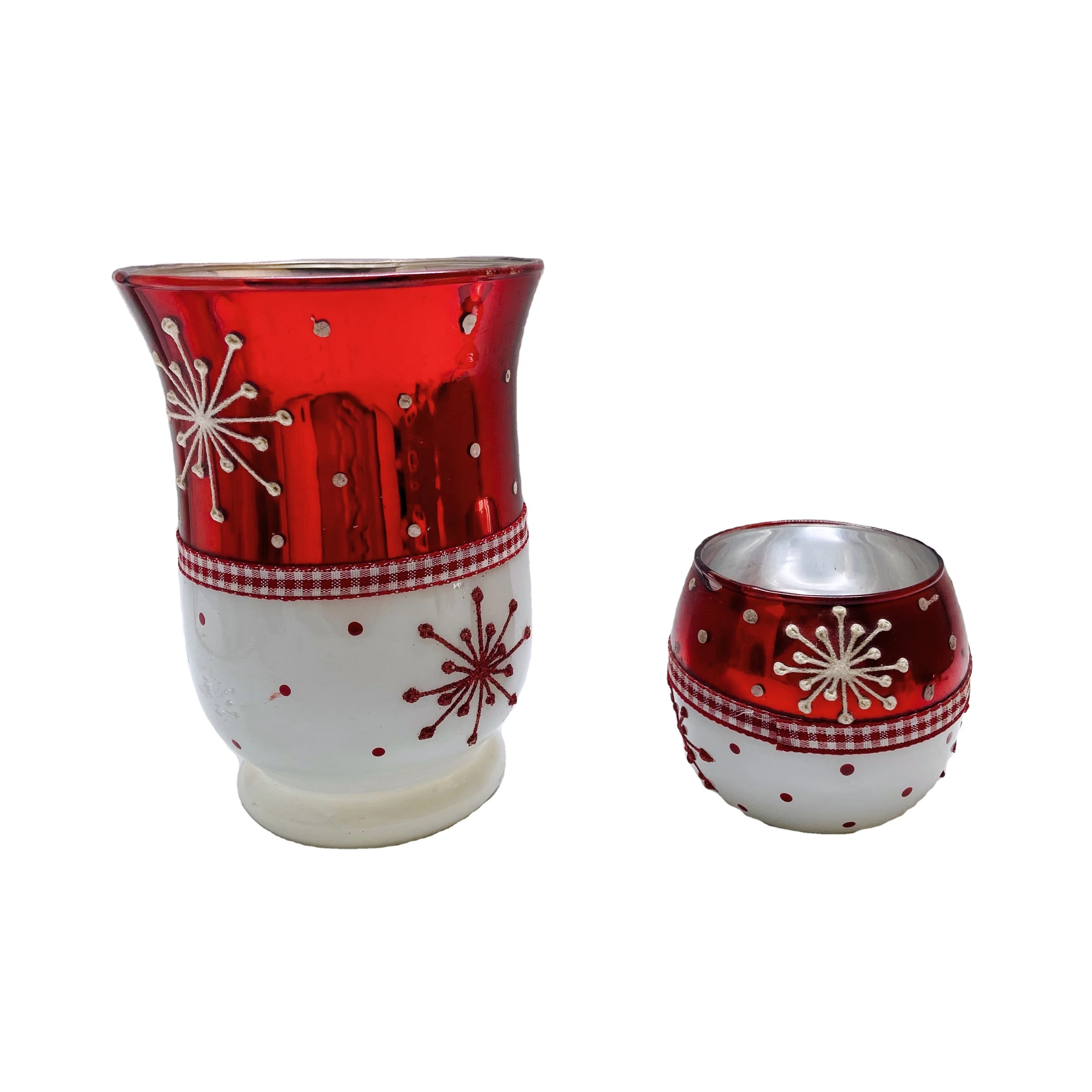 Red and white candle cup romantic candlelight dinner