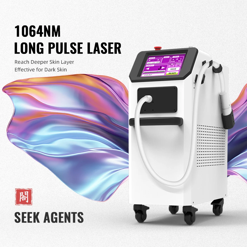 2024 новый лазерный 1064 с длинным импульсом нм для удаления волос лазерная эпиляция темной кожи