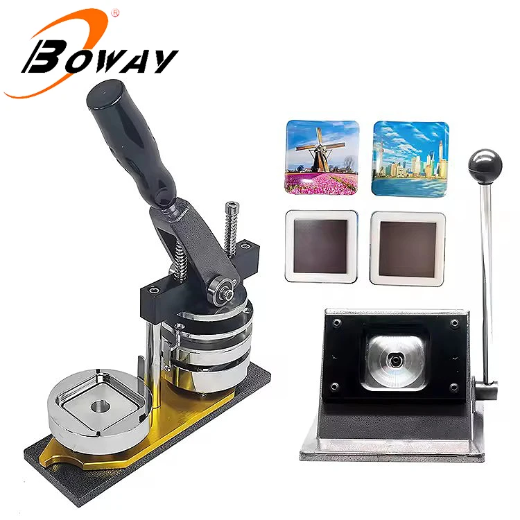 Boway hot seller badge pin button maker machine square 55*55mm pin button badge making machine with fast delivery