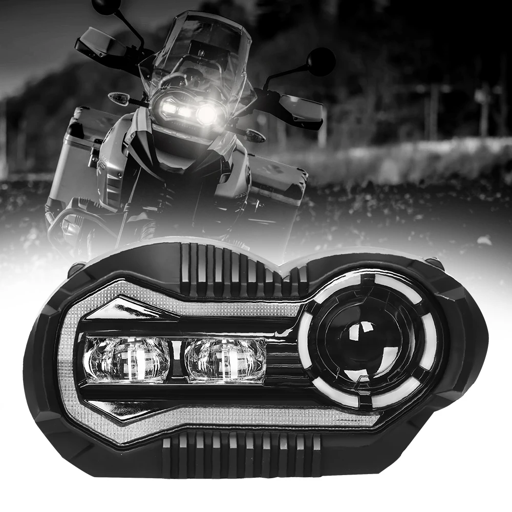 Newest  Luz Led Moto Motorcycle Headlight Assembly Farol De  Led Projection Headlight  For Bmw R1200Gs Headlight Motorcycles