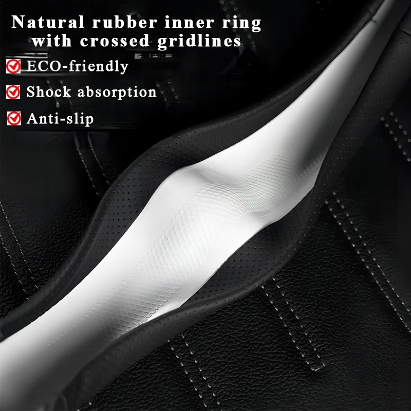 High quality Car Steering Wheel Cover Nappa Microfiber Leather Auto universal Fit 15 inch wear-resistant handle cover anti-slip