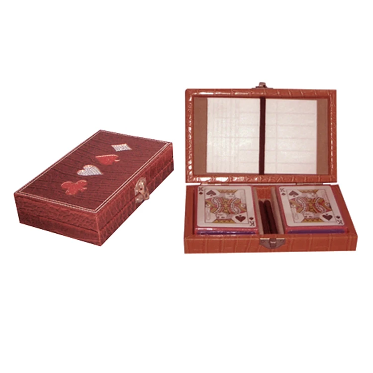 PU Leather playing poker Box Playing Cards Poker case