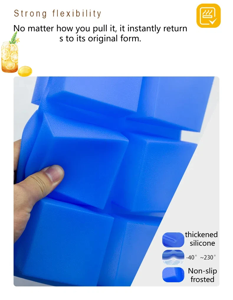 Wholesales Silicone Mousse Cake Tool 12 Cavities Square Silicone round Cake Baking Mold / Handmade Soap Moulds