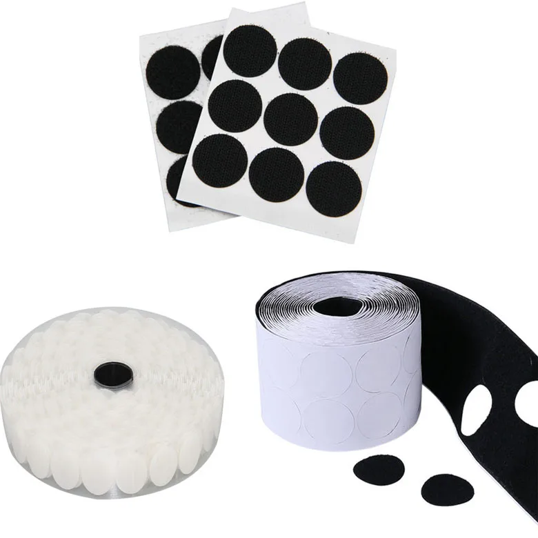 10/15/20mm Transparent Sticky Dots Self Adhesive Hook and Loop Fastener Tape Strong Glue Baby Round Coin Tape Sticker