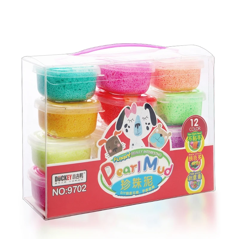 Clay Eco-friendly Light Clay Educational DIY Toy Set Educational Magic Pearl 12 Colors CN;ZHE Duckey EN-71 9702 DUCKEY