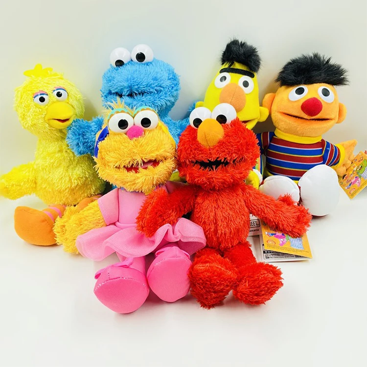 Cartoon Sesame Streets Plush Toys Elmo Big Bird and Cookie Monster Cute Stuffed party decorations Sesame Streets ELMO