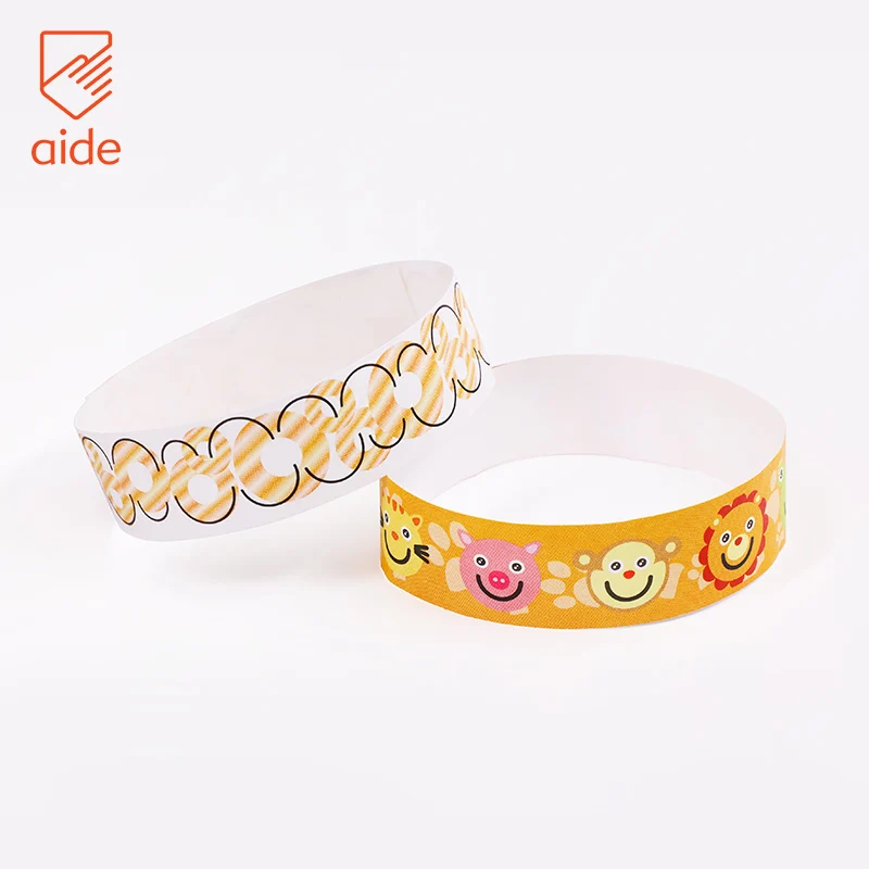 Custom Logo Printed Bracelet Waterproof paper party wristband Tyvek Wristbands for Event Party Supplies