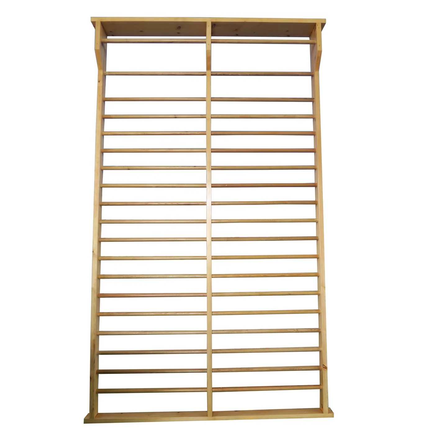 Gymnastics Pilates wall mount single stretching wood stall wall bar, wooden ladder