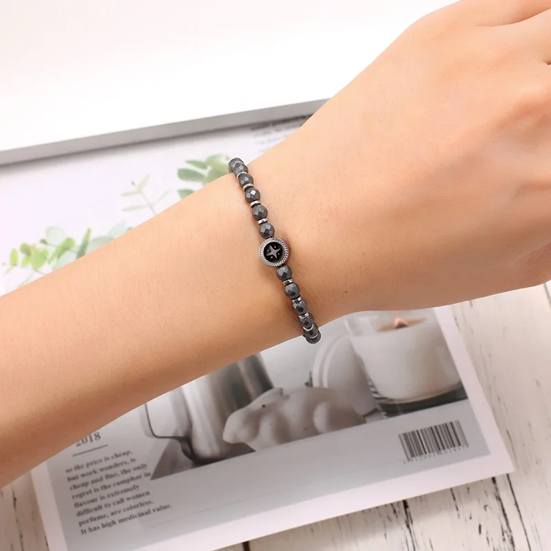 Online Shopping UK Personalized Stainless Steel Men Bead Charm Bracelet