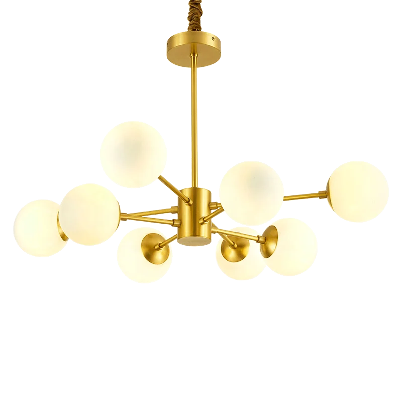 Nordic light luxury living room lamp modern creative copper magic bean lamp simple study restaurant bedroom hall chandelier