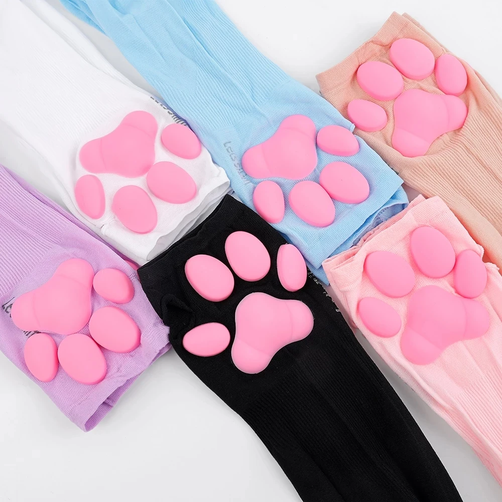 D Cat Pad Kitten Paw Sleeves Sun Protection Cute Cat Paw Sexy Lolita Cosplay Arm Sleeves Cat Meat Cushion Sun Sleeves