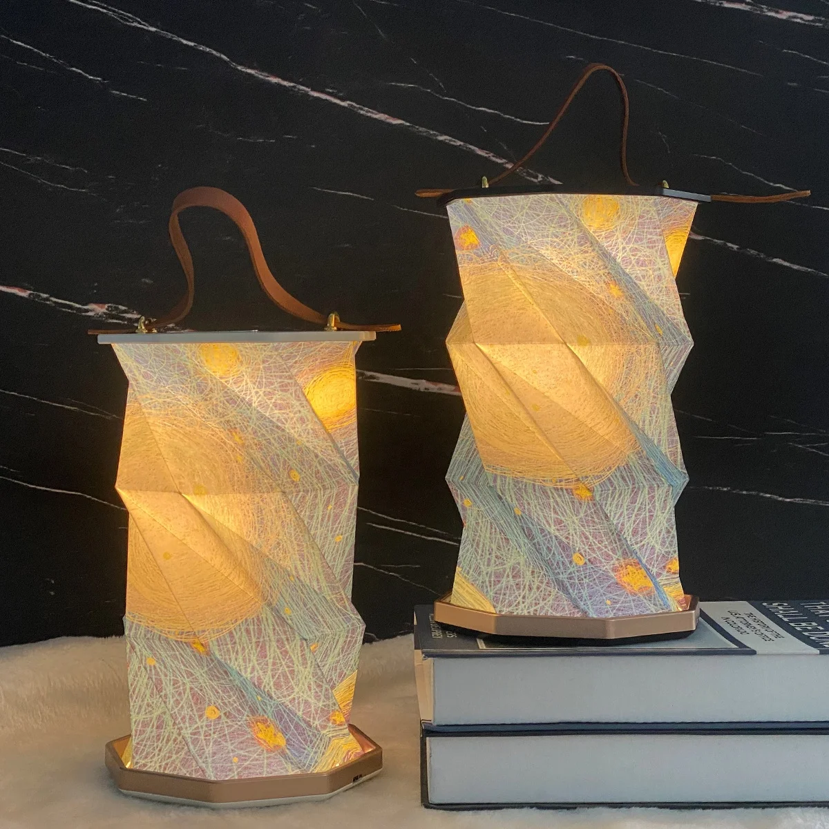 creativity Folding rotating lamp portable lantern lamp USB rechargeable Spring Festival decoration table lamp