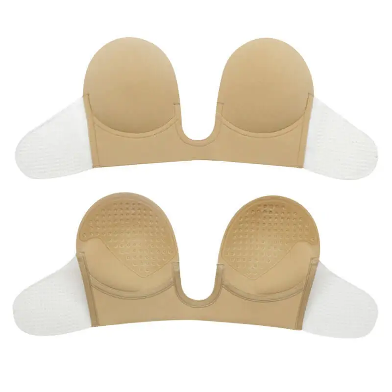 Plus Size Silicone Adhesive Bra Invisible Lift Strapless Backless Plunge Push Up Sticky Bra